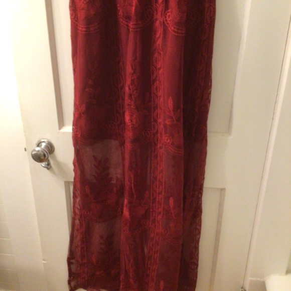 2xHP💝Merlot Lace Maxi Dress/Romper sz medium - Picture 11 of 16